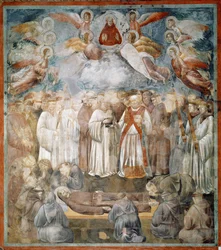De begrafenis van Sint Franciscus van Assisi en de verificatie van stigmata