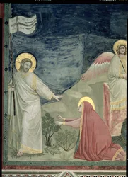 Noli me Tangere, detail van Christus en Maria Magdalena, ca. 1305
