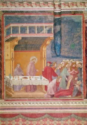 Sint Franciscus voorspelt de dood van een ridder in Celano, c.1297-99