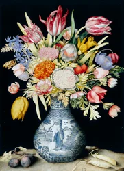Chinese porseleinen vaas met bloemen