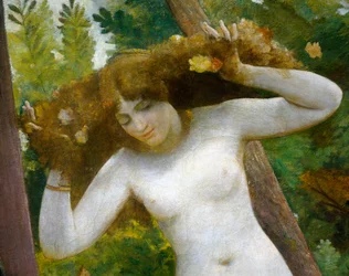 Bij de bron, door Giovanni, bekend als Nino Costa (1826-1903) (detail)