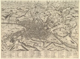Speculum Romanae Magnificentiae: Uitzicht op modern Rome vanuit het westen, 1590