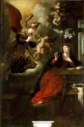 Annunciatie, schilderij door Giovanni Andrea Ansaldo