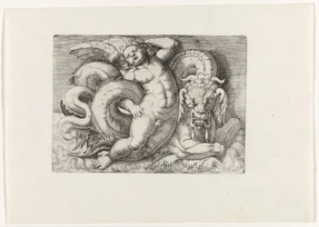Putto rijdend op zeemonster