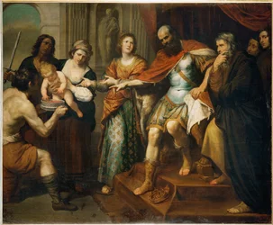 Mozes en de kroon van de farao (schilderij op doek)