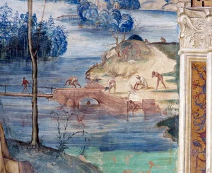 Hoe Sint Maur over het water loopt om Placidus te redden (detail)
