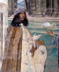Sint Benedictus repareert een gebroken zeef (detail)