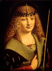 Portret van een jongeling als Sint Sebastiaan