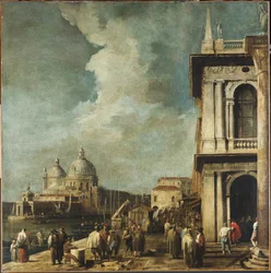De ingang van het Canal Grande, Venetië, vanaf de Piazetta