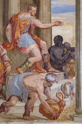 Detail van Het Banket van Cleopatra
