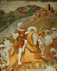 Een metgezel van Sint Paulus geschrokken van het licht