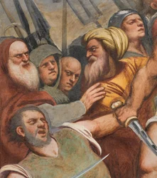 Centrale gang, Eerste overspanning Zuid, Christus aan het kruis genageld, Il Pordenone