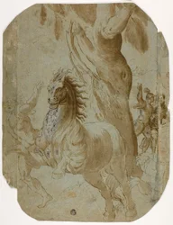 Bekering van St. Paulus (recto); Man Gezien van Achteren (verso)