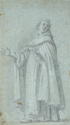 Studie van een staande dominicaan, ca. 1595