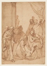 Christus wast de voeten van de discipelen