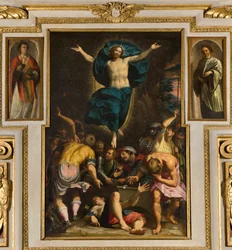 Kapel van Onze-Lieve-Vrouw van het Volk, Tweede overspanning zuidzijde, Giovan Battista Trotti genaamd de Malosso, Opstanding 1594