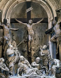 Passie, groep van sculpturen door Giovanni Battista Barberini (ca. 1625-1691), 1339-1345, Kerk van St. Augustinus, Cremona, Italië