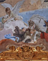 Clerici Paleis, de Galerij van Wandtapijten of de Tiepolo Hal: "De Quadriga van de Zon verlicht de wereld" (detail)