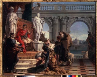 Maecenas presenteert de kunsten aan Augustus