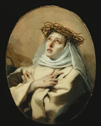 Heilige Catharina van Siena (schilderij op doek)