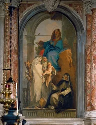 Maria met kind en drie Dominicaanse heiligen (fresco)
