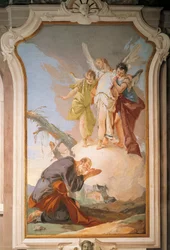 Abraham en engelen, fresco, Patriarchaal Paleis, Gastenzaal, Udine