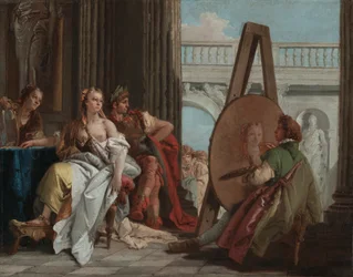 Alexander de Grote en Campaspe in de studio van Apelles