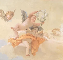 Glorie van Engelen (detail), Oratorium van Zuiverheid, Udine