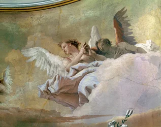 Glorie van Engelen, door Giovanni Battista Tiepolo, fresco, Detail, Oratorium van Zuiverheid, Udine