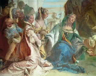 De familie van Darius III Codoman, detail van Glorie van Scipio Africanus en Alexander de Grote