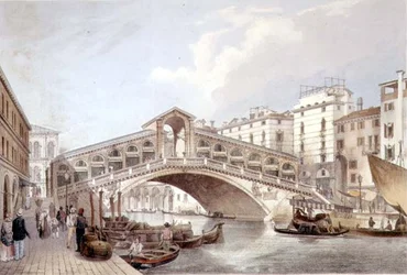 De Ponte di Rialto, Venetië, gegraveerd door Lefevre
