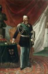 Portret van Victor Emmanuel II van Savoye (olieverf op doek)