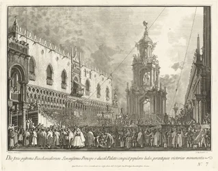 De Doge woont het Giovedi Grasso-festival bij in de Piazzetta, 1763-1766