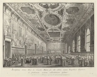 De Doge bedankt in de Sala del Consiglio Maggior, 1763-1766
