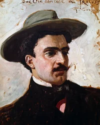 Portret van Trilussa, anagrammatisch pseudoniem van Carlo Alberto Camillo Mariano Salustri