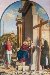 Madonna met Kind tussen st Michael en Andreas