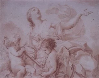 Figuur van Hoop, met twee Gevleugelde Cupido