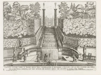 Cascade in de tuinen van de Villa Aldobrandini te Frascati