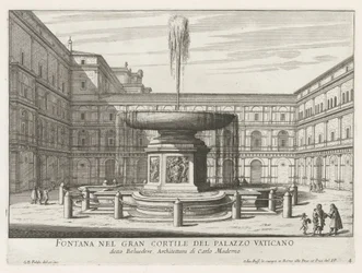 Fontein in de Cortile del Belvedere in het Vaticaan Fonteinen van Rome