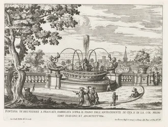 Fontein in de tuinen van de Villa Aldobrandini te Frascati