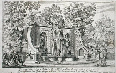 Theaterfontein bij de Villa Aldobrandina, Frascati, c.1675, uit 
