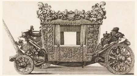 Zijaanzicht van de Eerste Koets (1686) van Lord Castelmaine Gebouwd in 1686 door Andrea Cornely naar Ciro Ferri, 1687-1700