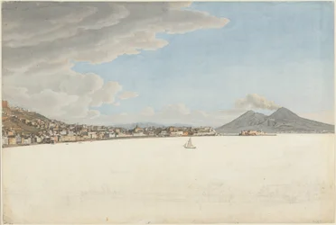 De baai van Napels met de Vesuvius en de Somma