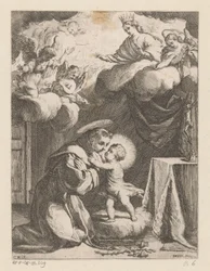 Heilige Antonius van Padua het Kind aanbiddend