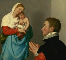 Een Heer in Aanbidding voor de Madonna