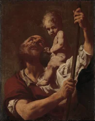 De heilige Christoffel die het Christuskind draagt