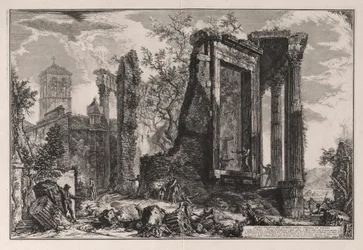 Andere Zicht op de Tempel van de Sibylle in Tivoli, uit Vedute di Roma (Gezichten van Rome)