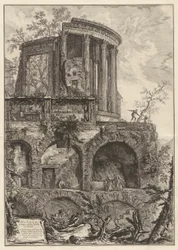 Een ander uitzicht van de Tempel van de Sibyl in Tivoli, uit Vedute di Roma (Gezichten van Rome)