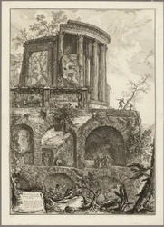 Een ander uitzicht op de Tempel van de Sibyl in Tivoli, uit Zichten van Rome