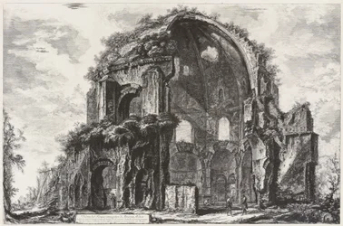 Gezicht op de achthoekige tempel van Minerva Medica (nymphaeum)